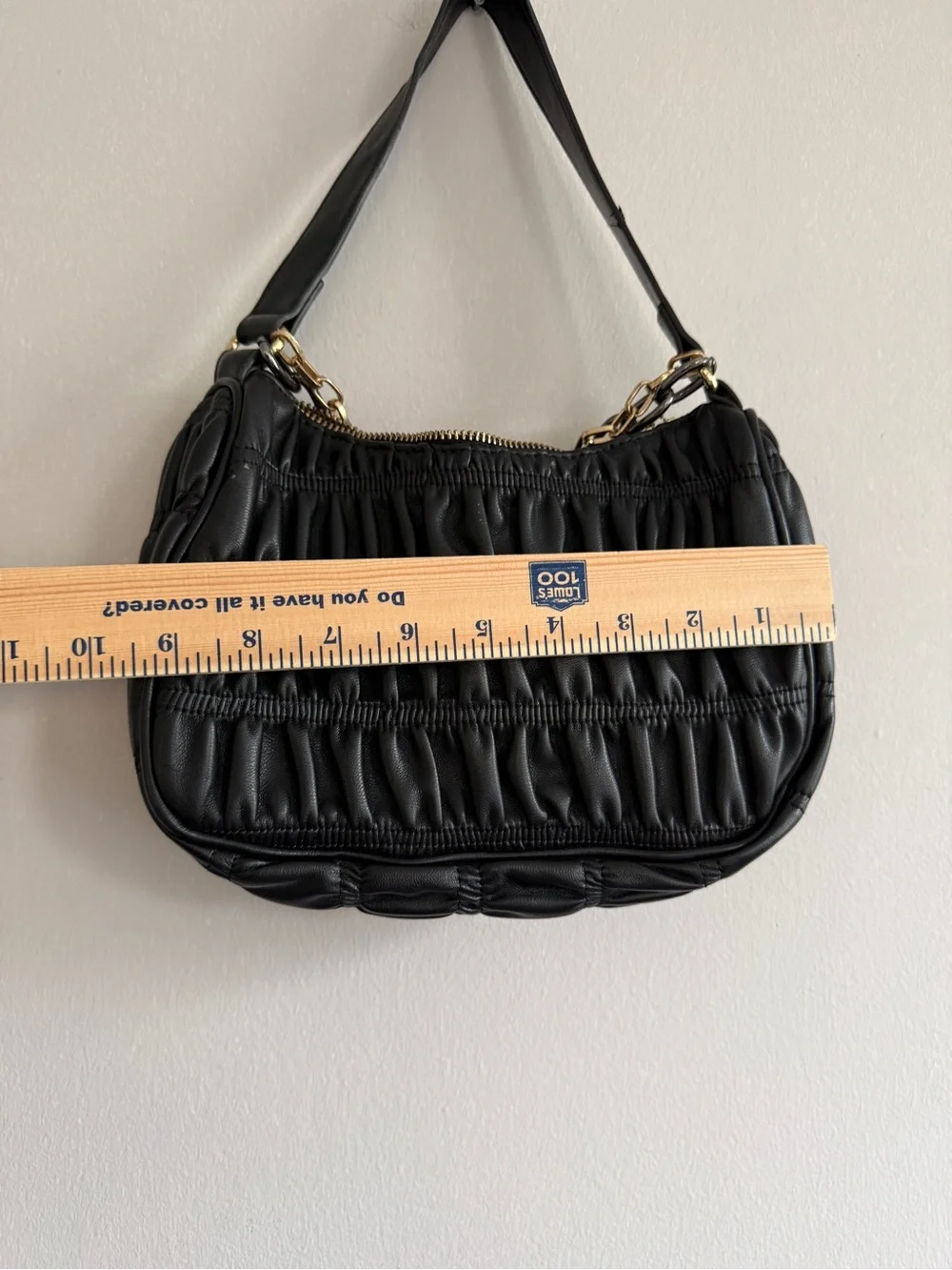 Steve Madden Black Quilted Shoulder Bag with Gold and Silver Chain Detail